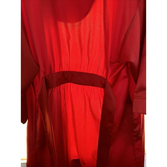 Cabernet by Sleep Sense Womens Deep Red Kimono Style Robe Mid Calf Size M - Picture 10 of 13